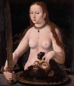 JUDITH NUE PRÉSENTANT LA TÊTE D'HOLOPHERNE SUR UN PLAT